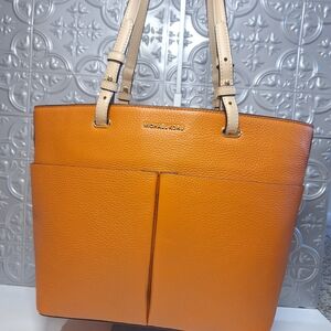 Michael Kors Orange Leather Tote Bag